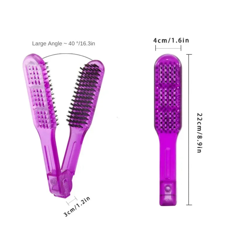 New Pro Ceramic Straightening Comb Double Sided Hair Brush Clamp Hairdressing Natural Fibres Bristle Hair Comb Hairstylig Tool