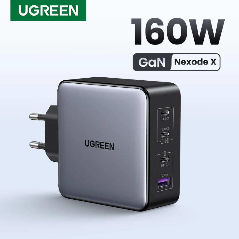 UGREEN 160W GaN Charger PD3.1 Type C For Macbook Pro Laptop USB Fast Charger QC4.0 3.0 Quick Charge For iPhone 15 Xiaomi Tablet