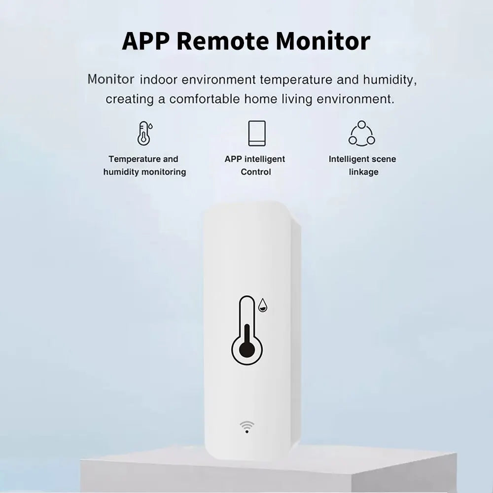Tuya WiFi Temperature Humidity Sensor SmartLife Remote Monitor For Smart Home Workwith Alexa Google Assistant - Stereotech