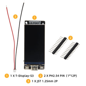 LILYGO® T-Display-S3 ESP32-S3, ST7789 1.9 Inch LCD Display Development Board, Wi-Fi Bluetooth Module, Flash 16MB, Custom Button