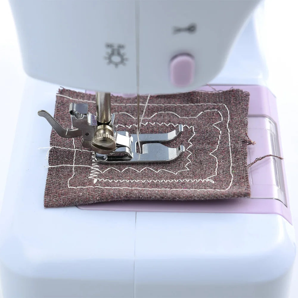 INNE Portable Sewing Machine Mini Electric Household Crafting Mending Overlock 12 Stitches Pedal Beginners With Presser Foot