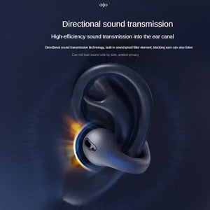 NEW Bluetooth 5.3 Wireless Bone Conduction Headphones T75 Clip Ear Music Noise Canceling Headset HD Call Sports Gaming Earphone - Stereotech