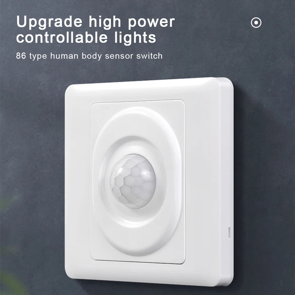 AC 220V LED PIR Motion Sensor Light Switch Infrared Human Body  Detection Auto On Off Light Smart Switch for Corridor Staircase