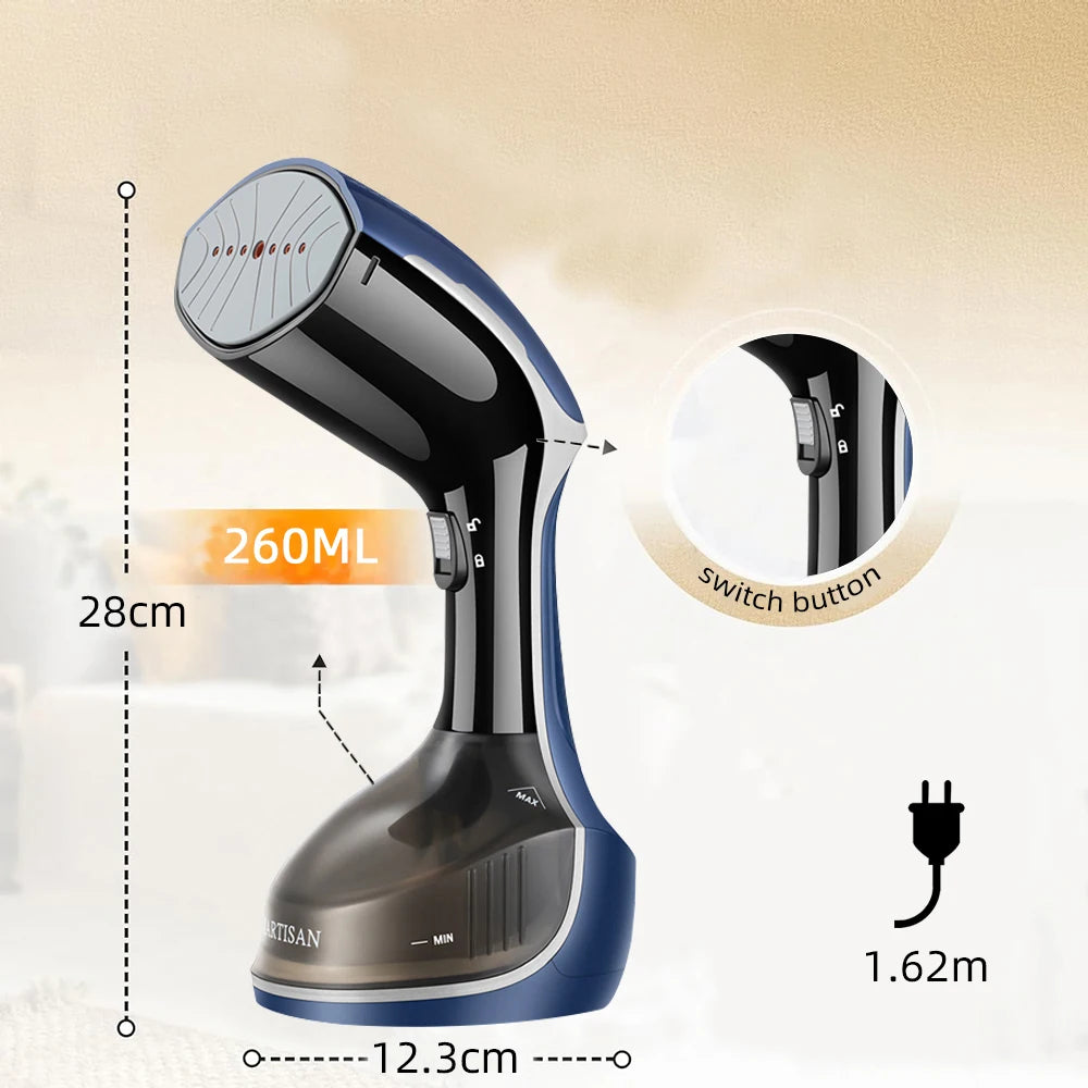 Portable Steam Hanging Iron 1500W Steam Maker Handheld Garment Steamer Overheat protection  Auto off with brush head included