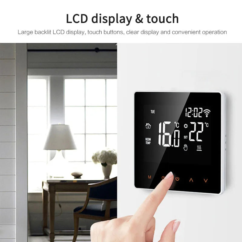 Aubess Tuya Smart WiFi Thermostat and TRV Temperature Controller for Electric floor Heating Voice Control Via Alexa Google Home