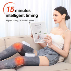 2PCS Wireless Electric Leg Massager Air Bag Pressotherapy Calf Massager Air Compression Vibration Hot Compress Foot Massage Tool