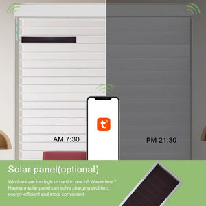 Persilux Motorized Shangri-La Sheer Shades Smart Roller Blinds Automatic Work with Alexa Google Speaker Remote Control for Home