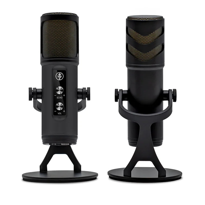USB Microphone for PC Mac Gaming Recording Streaming Podcasting, Computer Condenser RGB Mic with Phone Adapter Headphone Output