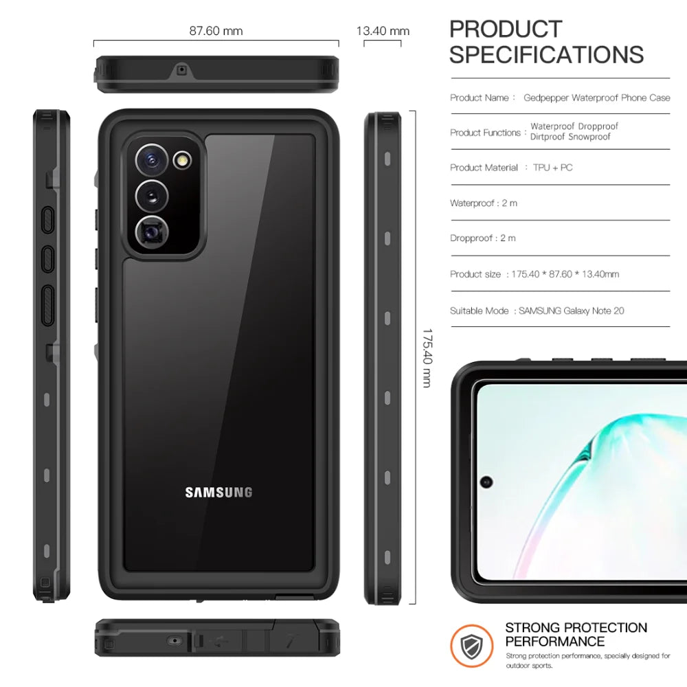 IP68 Waterproof Case For Samsung Galaxy S24 Ultra S23 FE S22 S21 S20 Plus Note 20 A53 A32 A13 Outdoor Swimming Phone Cover