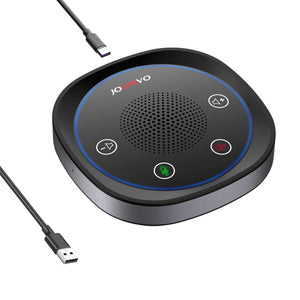 USB Conference Speaker, Microphone with Speakers, Omnidirection Zoom Mic Speakerphone with LED Indicator, Volume & Mute Control