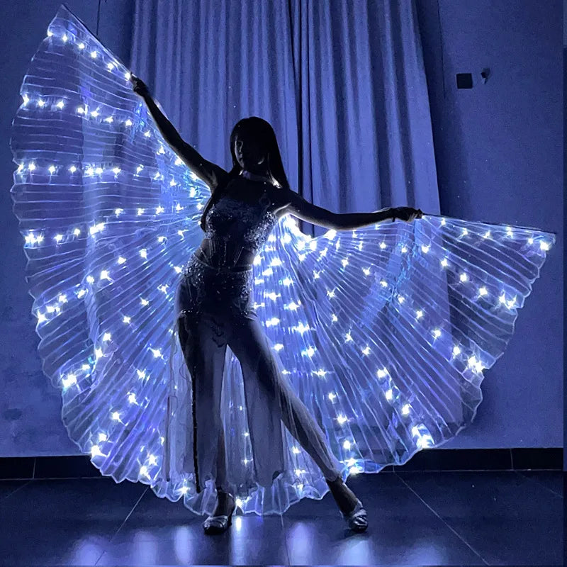 LED Luminous Butterfly Wing Belly Dancing Performance Costumes stage Festival Party Lighting Cloak Luminous Butterfly Wing