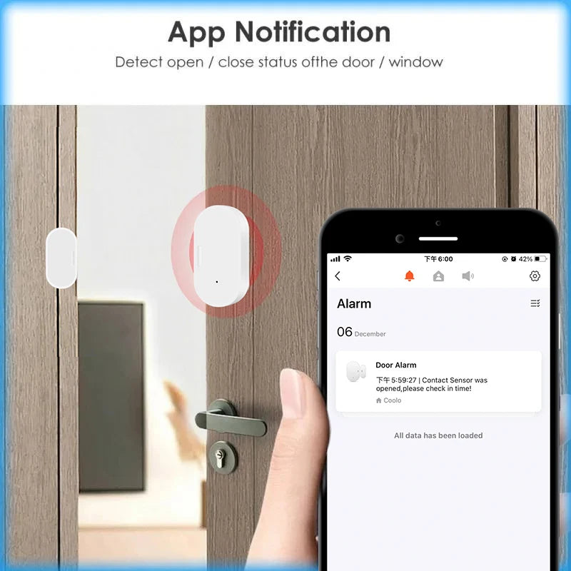 Tuya ZigBee Smart Door Sensor Door Open Closed Detectors Smart Life Security Protection Smart Home Control For Alexa Google Home