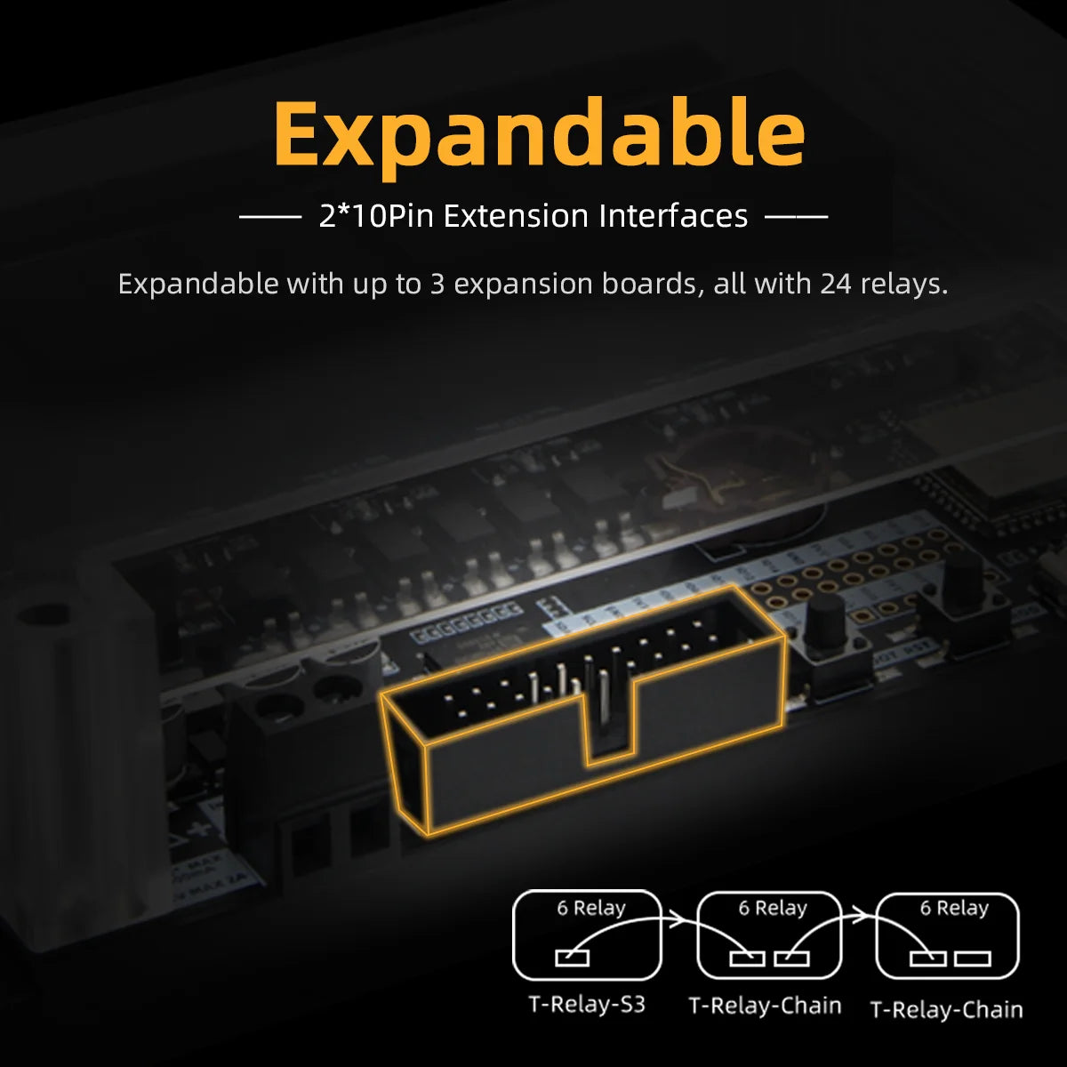 LILYGO® T-Relay-S3 ESP32-S3 Relay Development Board HRS4H-S-DC5V 6-Way Relays Module Expandable 24-Way LCD Display With DIN Snap