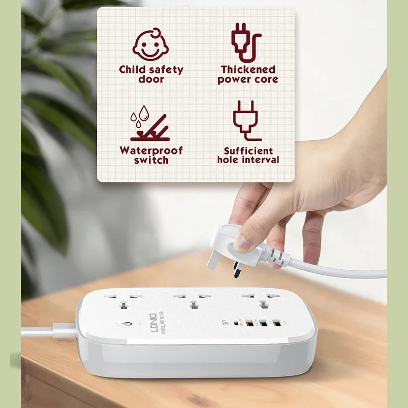 Tuya WiFi Smart Universal Power Strip EU UK US Surge Protector Extenstion Socket Multi Plug Fast Charge 4USB TypeC  Alexa Google