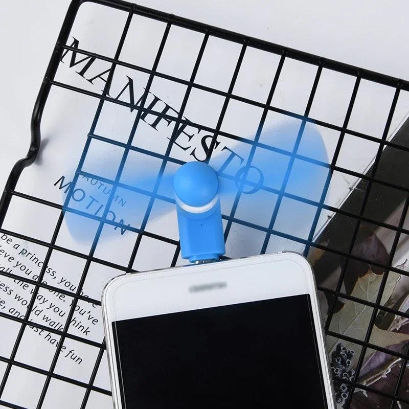 Mini Electric Fan Portable Micro Fan Mobile Phone Mini Air Cooler Rechargeable Cooling Fan USB Gadget Fans Tester For Type-C - Stereotech