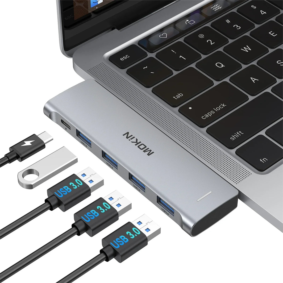 MOKiN 5 in 2 Dual USB C HUB Adapter Thunderbolt 3 Port 5K60Hz PD 100W 40Gbps for MacBook Pro Air 4 USB 3.0 5Gbps Docking Station