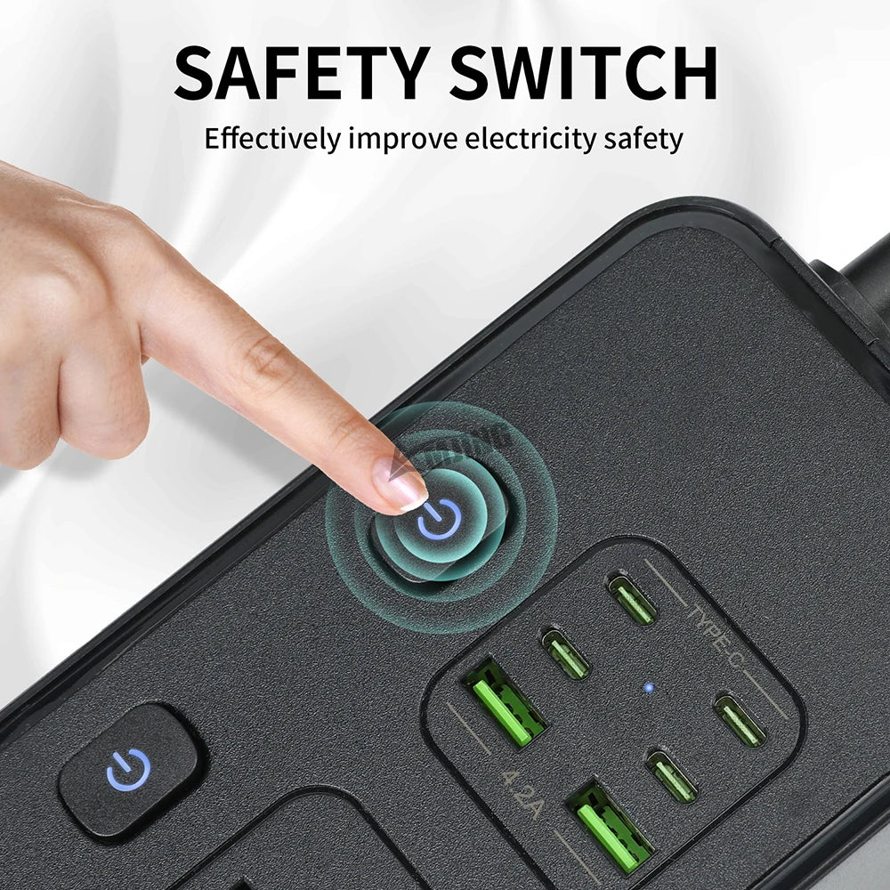 Universal Multi Outlet Strip Extension Power Strip UK To EU Plug Adapter 13A 250V 3250W High Capacity Socket 2M Cable Line Board