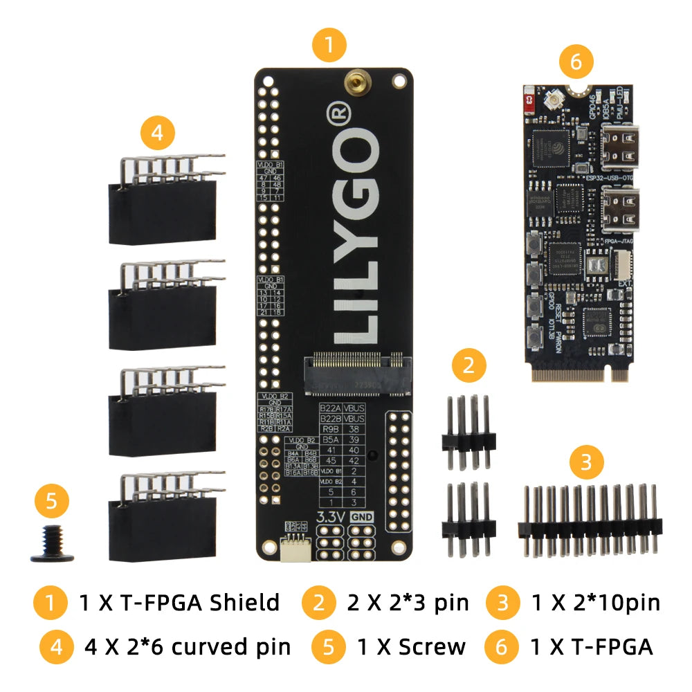 LILYGO® T-FPGA ESP32-S3 Development Board M.2 Slot FPGA GW1NSR-LV4CQN48PC6/I5 low-power Microcontrollers WiFi Bluetooth5 Module