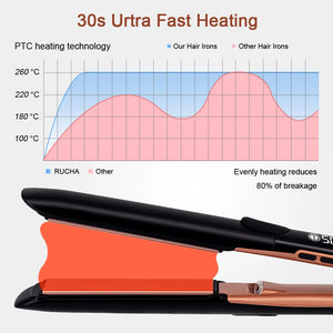 RUCHA Hair Straightener 500F High Temperature Professional PTC Ceramics Plate Treatment Plasma Ion Hair Flat Irons