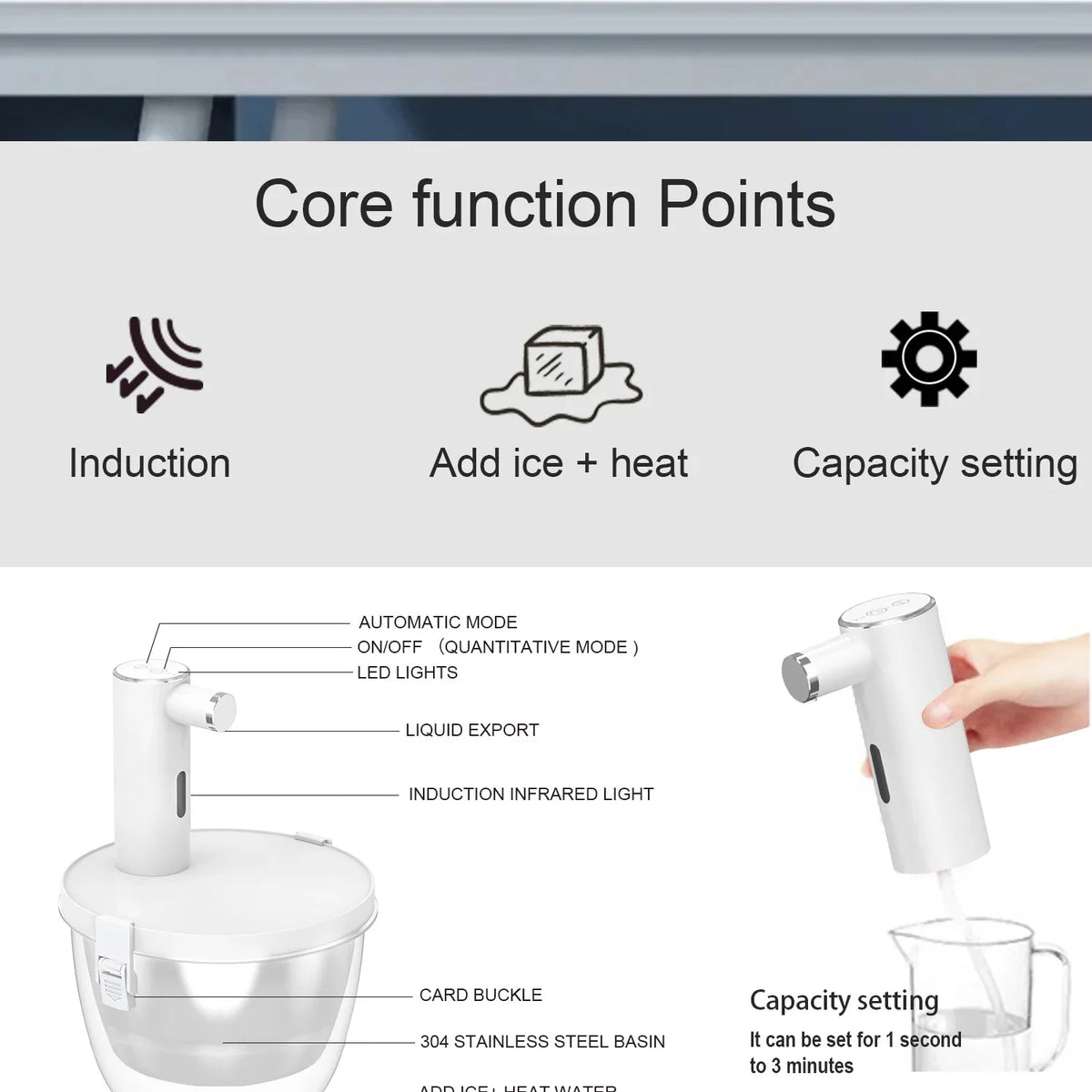Smart Quantitative Alcohol Dispenser Professional High End Whiskey Pump Dispenser Liquor Pump Adjustable Electric Wine Decanter