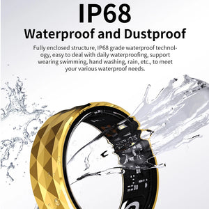 R12M Smart Ring Men Women For Android IOS Fitness Tracker Health Finger Ring Blood Oxygen Monitor IP68 Waterproof Fashion Ring