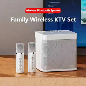 2024 Dual Microphone Karaoke Machine for Adults Kids Portable Bluetooth PA Speaker System with 2 Wireless Microphones for Family