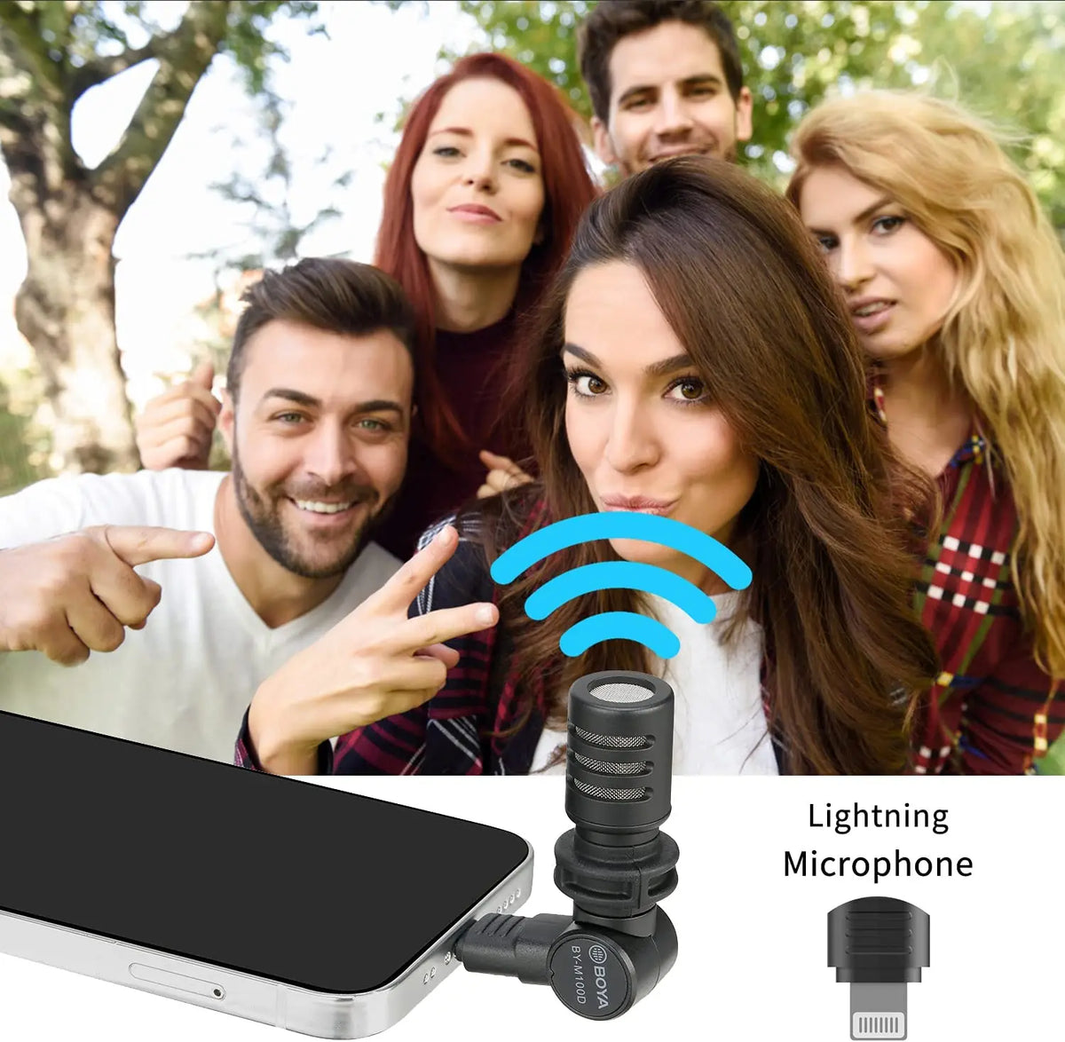 BOYA BY-M100D Plug &amp; Play iPhone Mini Microphone for iPhone ipad iOS Smartphones Podcast Liver Stream Tiktok YouTube Video Vlog