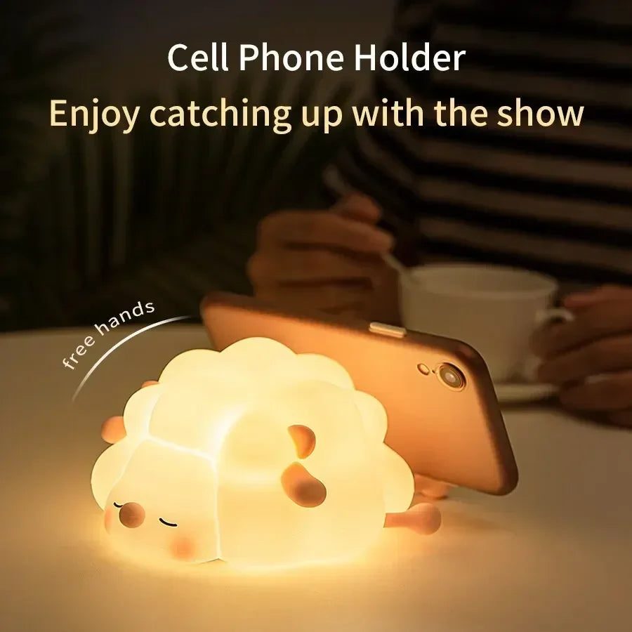 Cute LED Night  Touch Sensor Cartoon Kid&#39;s Nightlights Silicone Child Holiday Christmas Gift Bedside Lamp Bedroom Decor