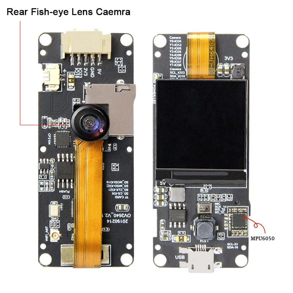 LILYGO® TTGO T-Camera Plus ESP32-DOWDQ6 8MB SPRAM Camera Module OV2640 1.3 Inch Display Rear Camera