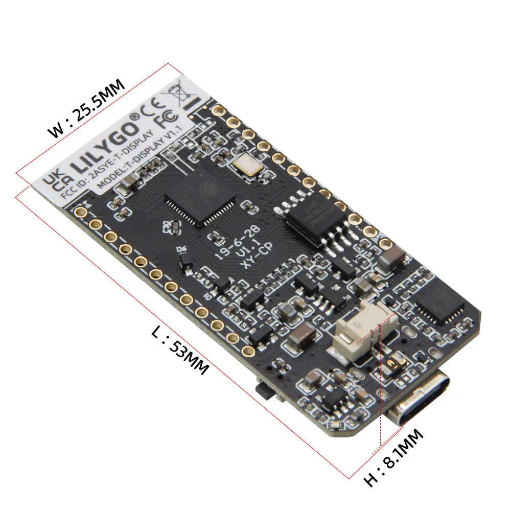 LILYGO® T-Display ESP32 Development Board, 1.14 Inch LCD Display, Wireless WiFi Bluetooth Module, FLASH 4/16MB, For Arduino