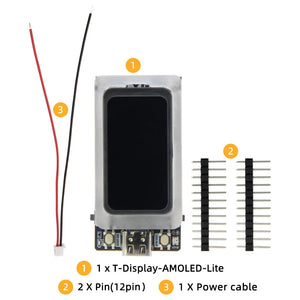 LILYGO® T-Display-AMOLED-Lite ESP32-S3 Development Board 1.47-inch RM67162 AMOLED Display ESP32-S3R8 Dual-Core Microprocessor