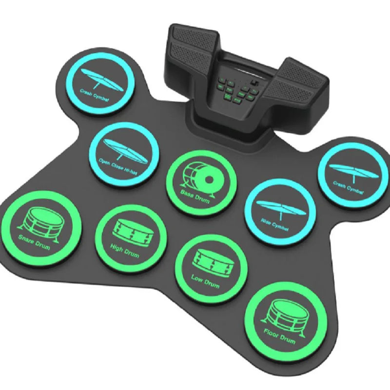 Hand-rolled Drum Kit with Horn, Portable Electronic Drum Kit