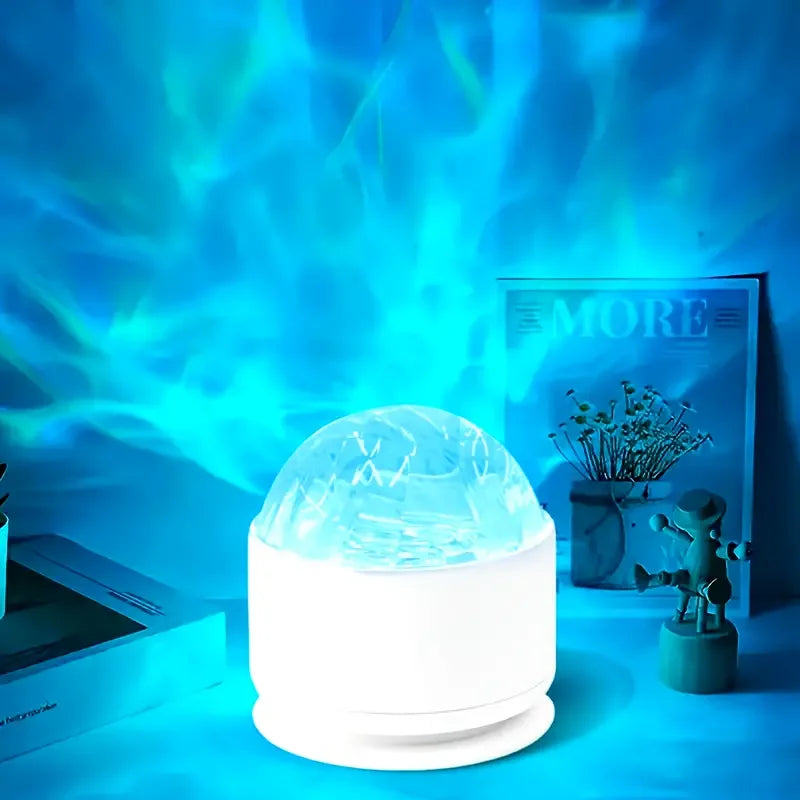 USB Powered Aurora &amp; Water Ripple Projector Light Color Changing Rotating Starry Sky Night Light with Remote Control for Bedroom