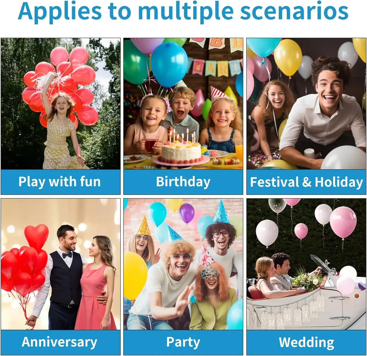 EU/US Plug Electric Balloon Pump Portable Air Balloon Inflator for All Balloons with 2pcs Nozzles for Christmas Wedding Decor