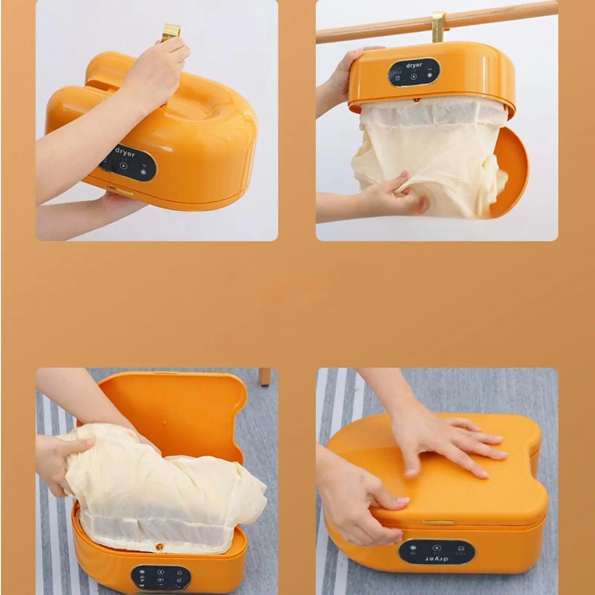 Electric Clothes Dryer with Dryer Bag Foldable 600W Small Electric Dryer Machine Household Travel Apartment RV Dorm Portable