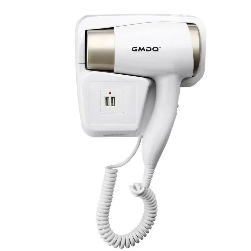 GMDQ Hot&amp;Cold Wind Blow Hair Dryer Electric Wall Mount Bathroom Hotel Negative Ion Blower with socket Bracket Black EU Plug
