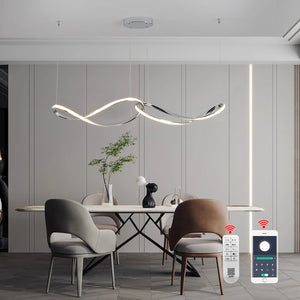 Modern Led Pendant Light, Led Chandelier For Dining Room Kitchen Lighting Gold/Chome/Bklack Living Bedroom Pendant Lamp W/Remote