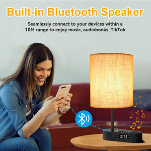 LED Table Lamp Touch Switch Dimmable Beside Lamp  Warm white Bluetooth Night Light Modern Multifunctional Desk Lamp With LED Bul