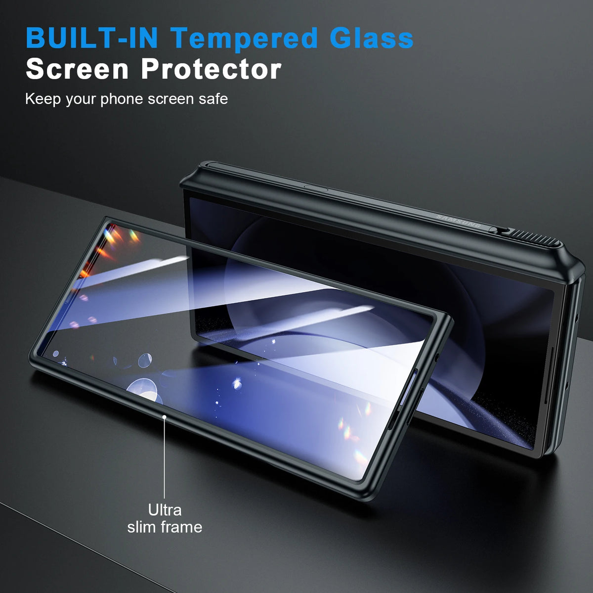 Shockproof Phone Case For Samsung Galaxy Z Fold 6 With S Pen Holder&amp;Screen Protector Armor Case Full Body Hinge Protection Cover