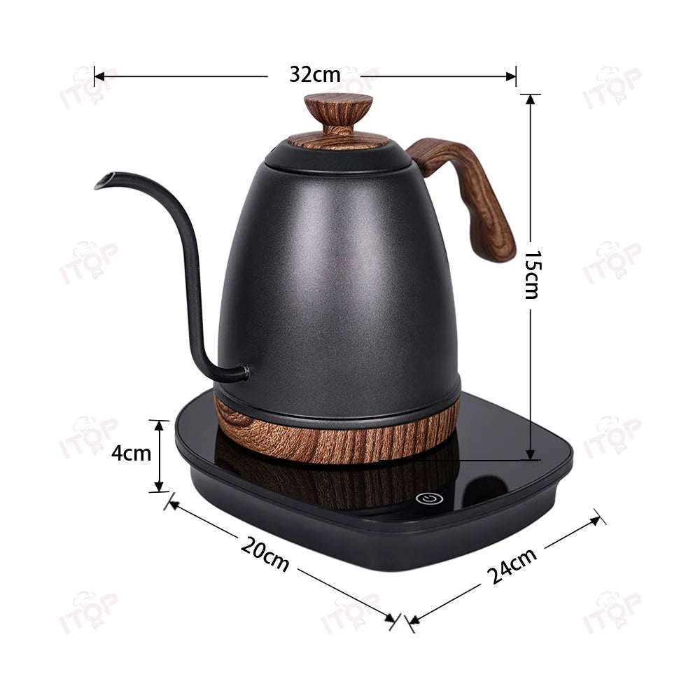 ITOP POK Artisan Electric Gooseneck Kettle to-the-degree Temperature Control Heating Kettle Electric Pour-Over Kettle - Stereotech