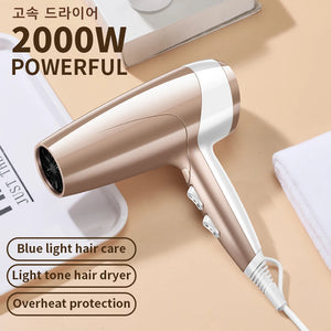 High Power Wind Hair Dryer 2000W High Power Negative Ion Quick Drying Home Hair Styling Professional Hair Dry Care