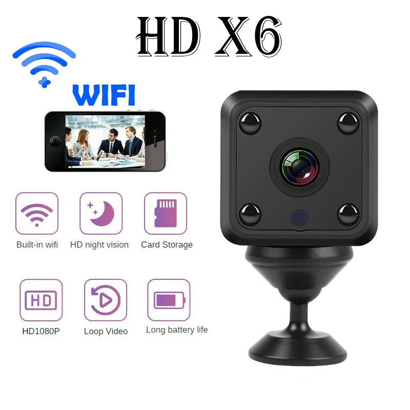 X6 Mini IP Camera Wifi Sports HD 1080P Wireless Security Surveillance Built-in Battery Night Vision Smart Home Micro Cameras