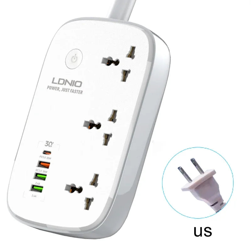 Tuya WiFi Smart Universal Power Strip EU UK US Surge Protector Extenstion Socket Multi Plug Fast Charge 4USB TypeC  Alexa Google