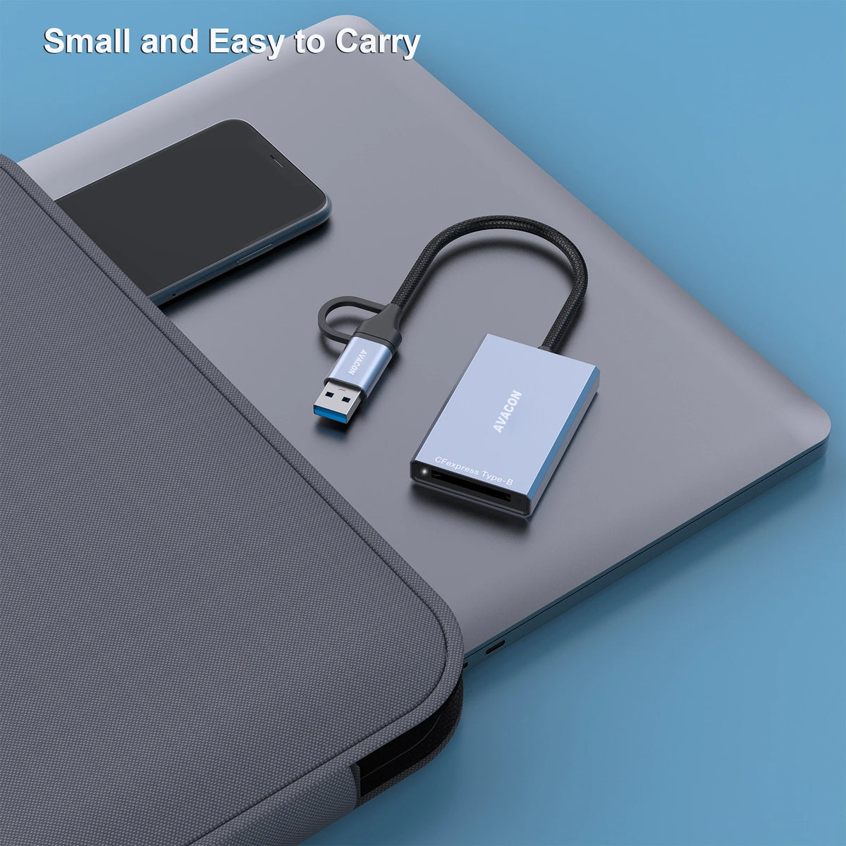 AVACON CFexpress Type B Card Reader with USB 3.2 (Gen 2) 10Gbps, USB-C&amp;USB-A 2-in-1 Type B CFexpress Adapter, Compatible with Wi