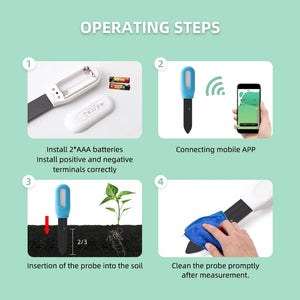 Tuya 2In1 Bluetooth Soil Tester Moisture Temperature Humidity Sensor Wireless Earth Hygrometer for Planting Garden Potted Lawn