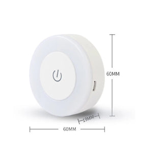 Energy Saving Led Touch Sensor Night Lights USB Rechargeable Magnetic Wall Light Room Aisle Bedroom Round Portable Night Lamp - Stereotech