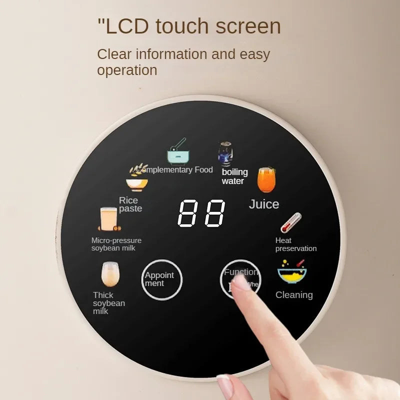 220V Electric Soybean Milk Machine Automatic Intelligent Food Blender Fruit Juicer Water Boiling Kettle Rice Paste Maker - Stereotech