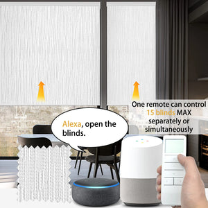 Shadzking Motorized Roller Blinds Smart Electric Day and Night Roller Shades Window Blinds Curtains for Home Wifi Alexa Google