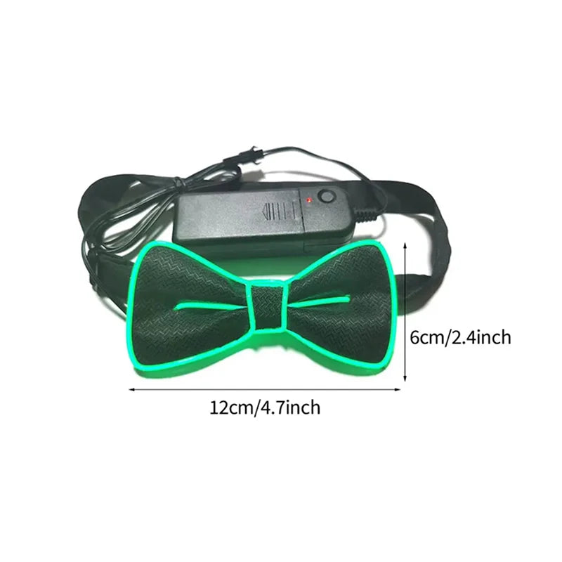 Men Glowing Bow Tie EL Wire Neon LED Luminous Party Haloween Christmas Luminous Light Up Decoration Bar Club Stage Prop Clothing