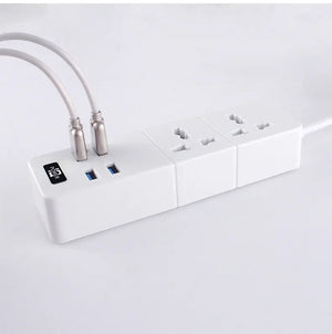 Power Strip Socket Universal Multi Plug 1 2 3 Outlest 110~250V 4 USB 5V 2.1A  2500W Black White Extension Cord Electric Sockets